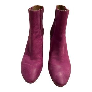 Ecco Womens Navoi Chelsea Eggplant Purple Leather Booties 4" Heels Boots size 41